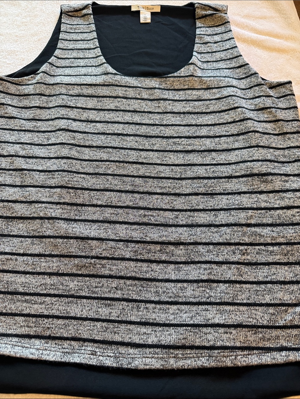 White House Black Market Black Scoop Neck Top